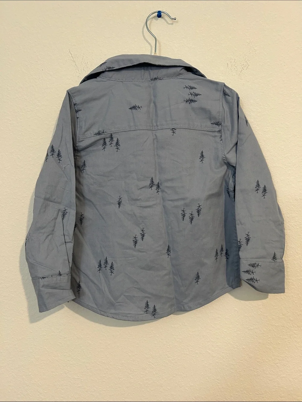 OshKosh B'gosh Light Blue Button-Up Shirt with Tree Motif